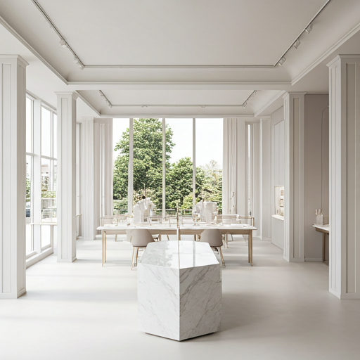 Sunlit private showroom interior