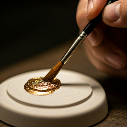 Jewelry tool shaping a gold piece