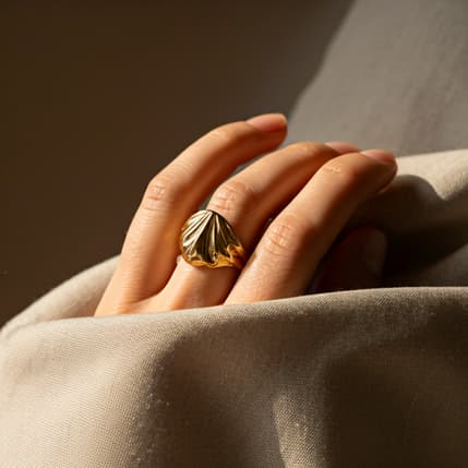 Aurora Ring worn on hand